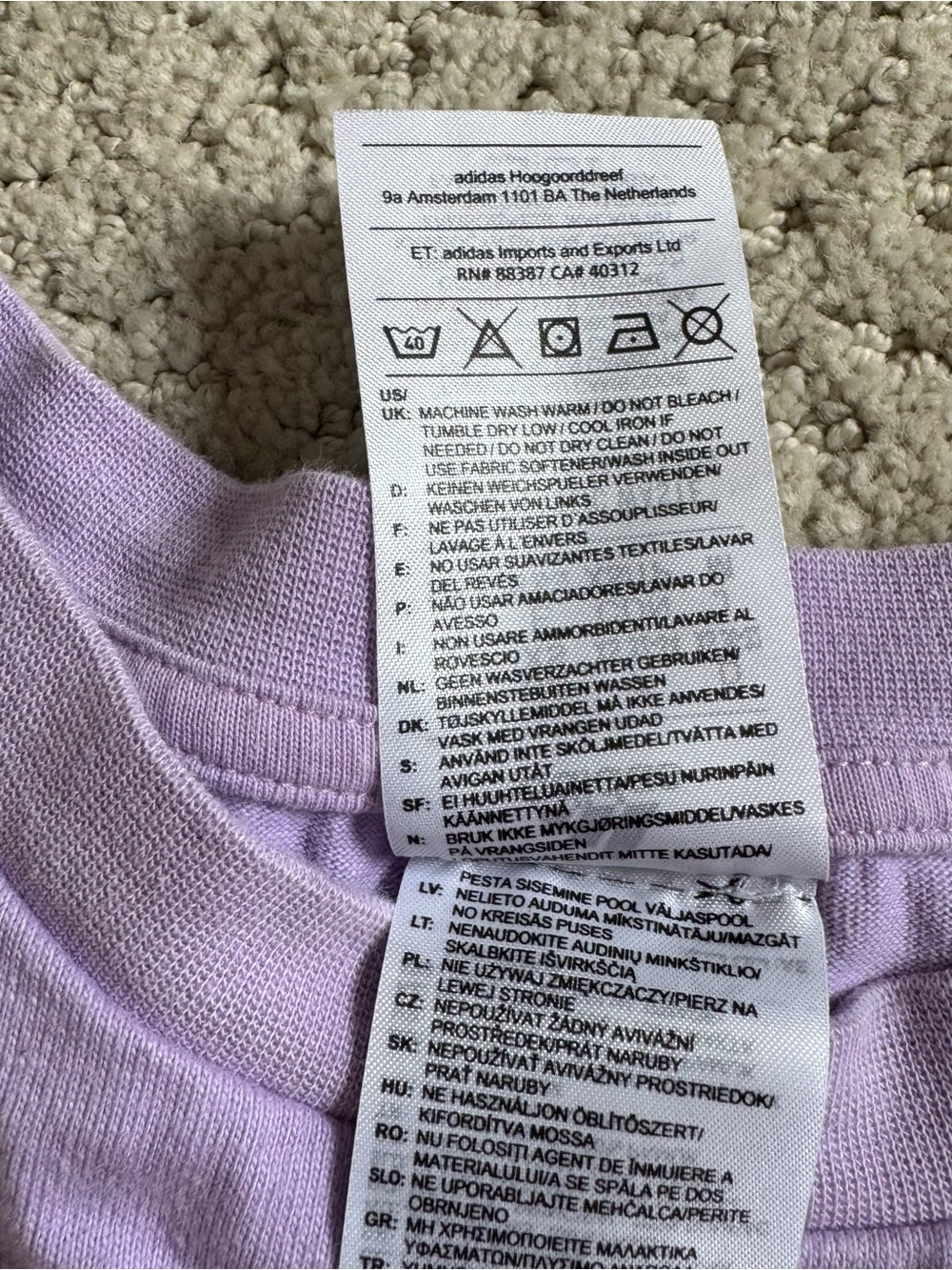 Adidas X Farm Rio Graphic Tee Women’s Short Sleeve Shirt Purple Palm Tree XS - Picture 4 of 8